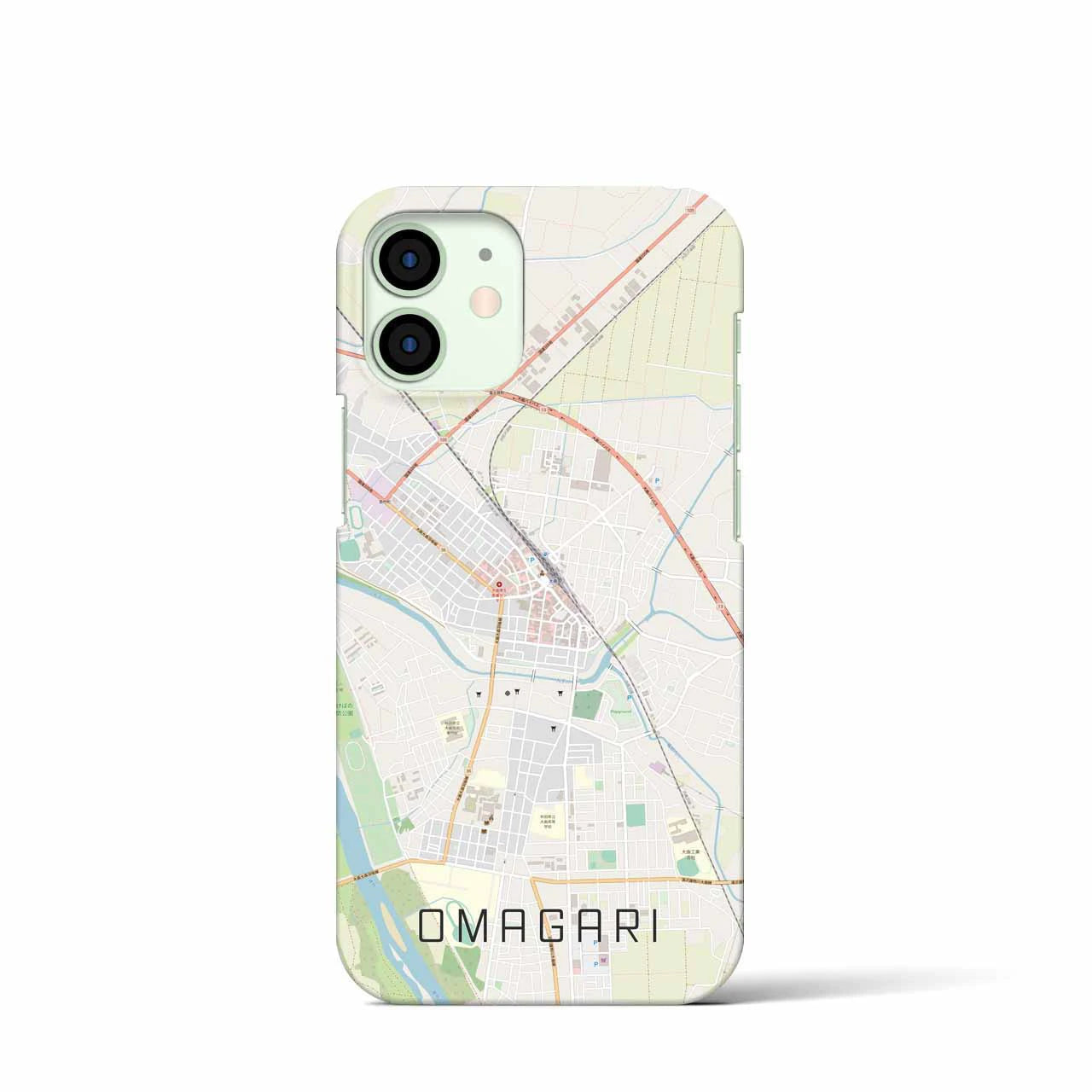 【大曲(秋田県)】地図柄iPhoneケース(バックカバータイプ)