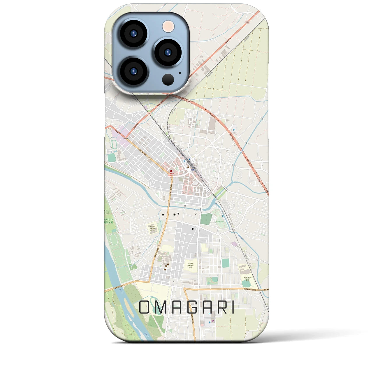 【大曲(秋田県)】地図柄iPhoneケース(バックカバータイプ)