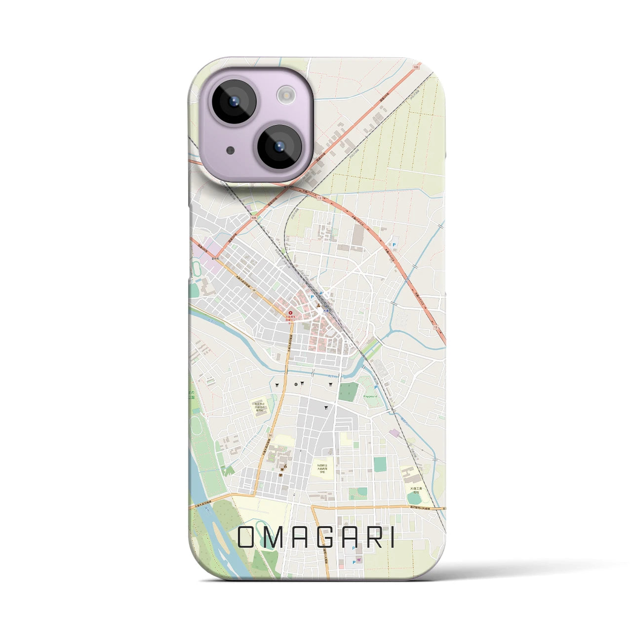 【大曲(秋田県)】地図柄iPhoneケース(バックカバータイプ)