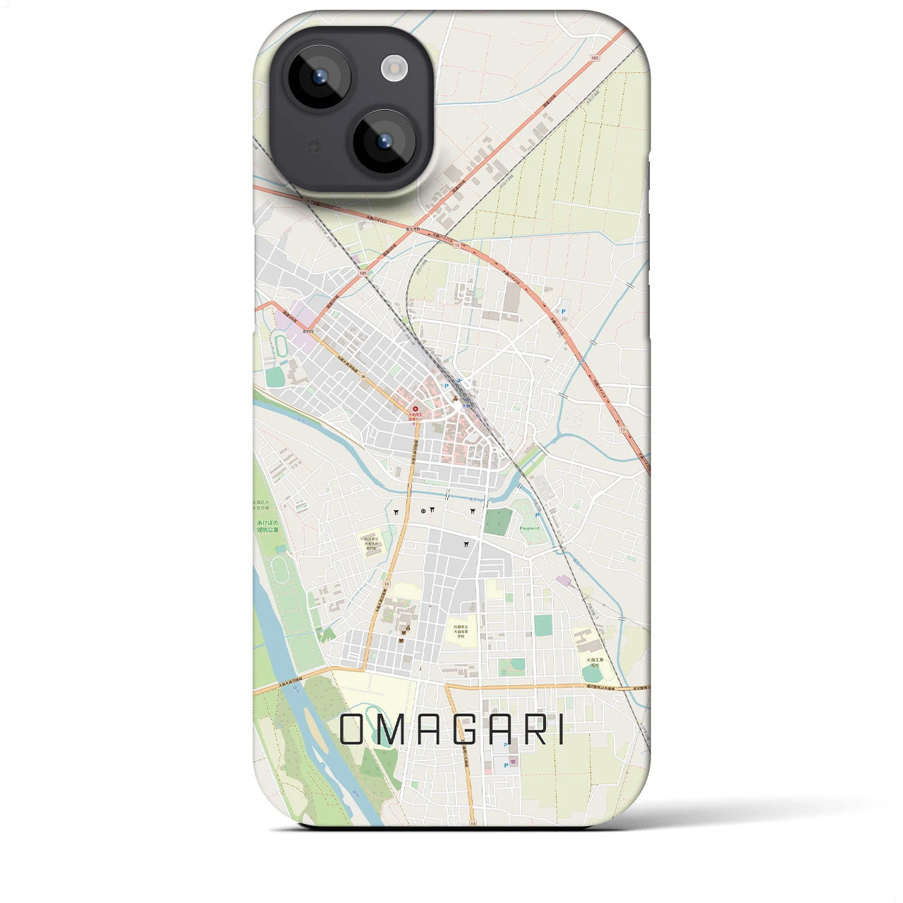 【大曲(秋田県)】地図柄iPhoneケース(バックカバータイプ)