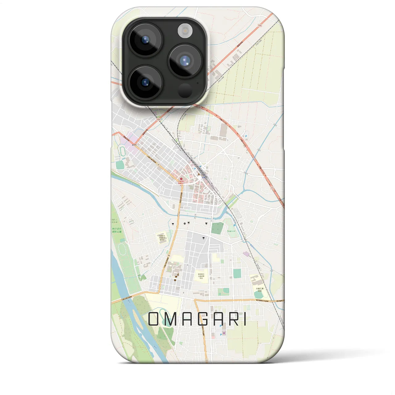 【大曲(秋田県)】地図柄iPhoneケース(バックカバータイプ)