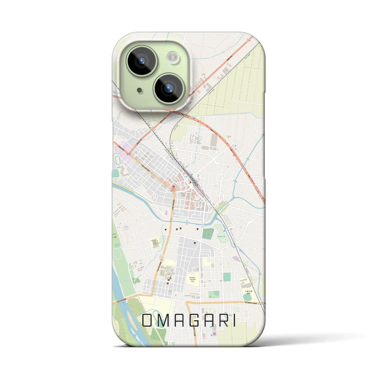 【大曲(秋田県)】地図柄iPhoneケース(バックカバータイプ)