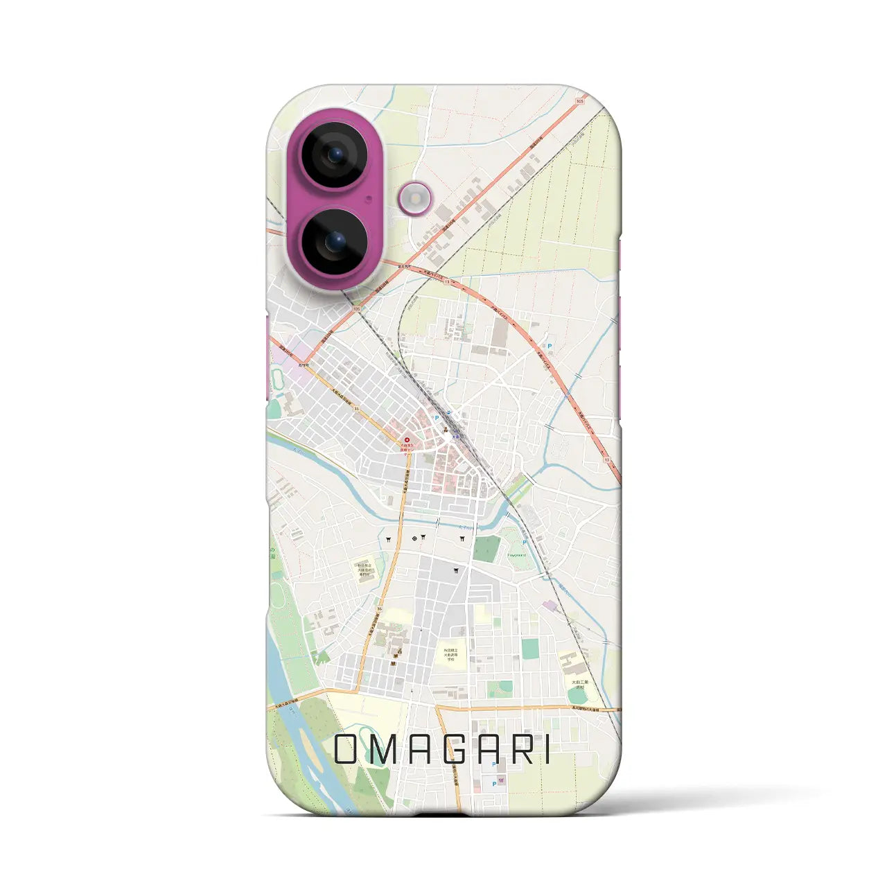 【大曲(秋田県)】地図柄iPhoneケース(バックカバータイプ)