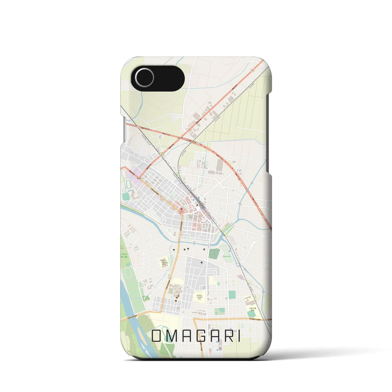 【大曲(秋田県)】地図柄iPhoneケース(バックカバータイプ)