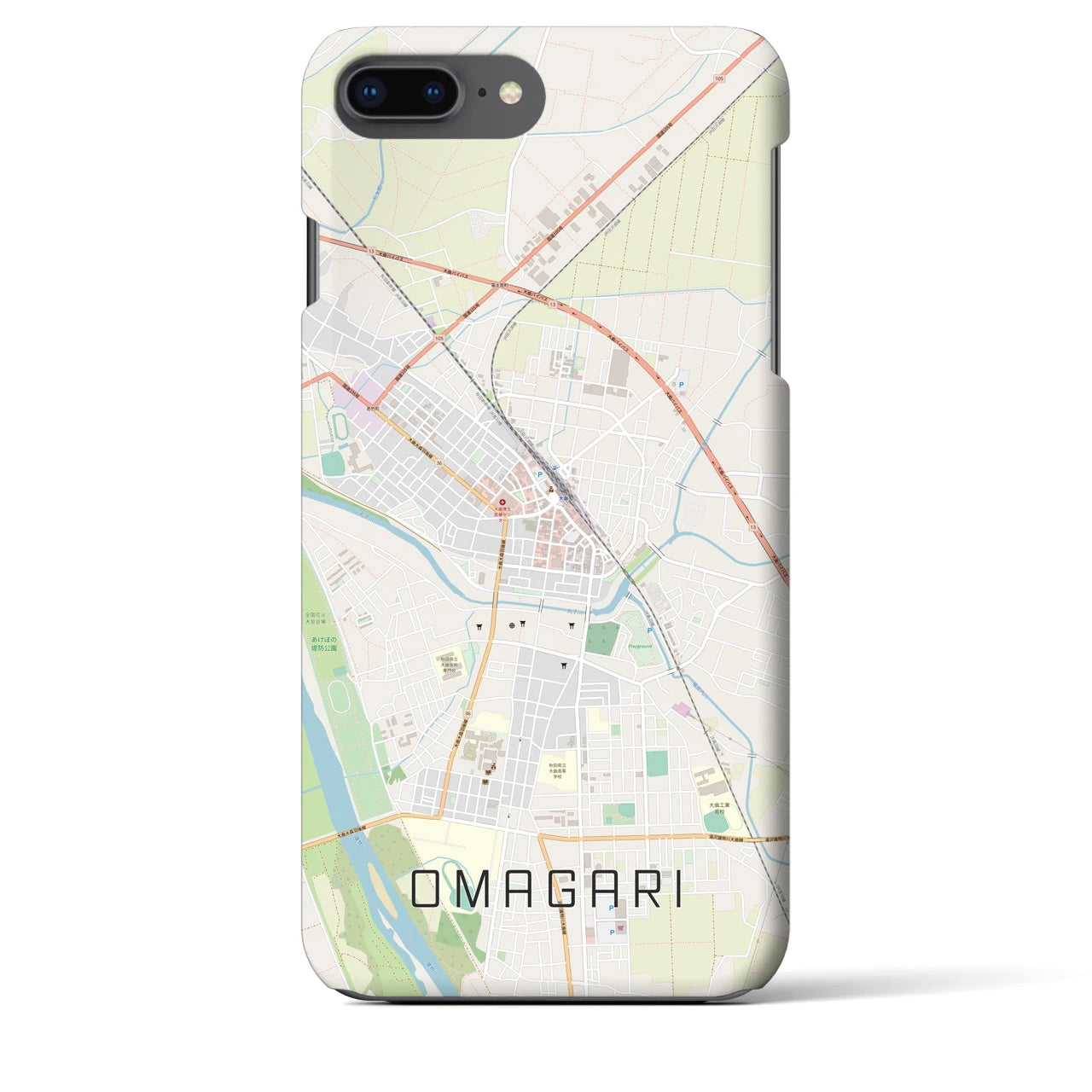 【大曲(秋田県)】地図柄iPhoneケース(バックカバータイプ)