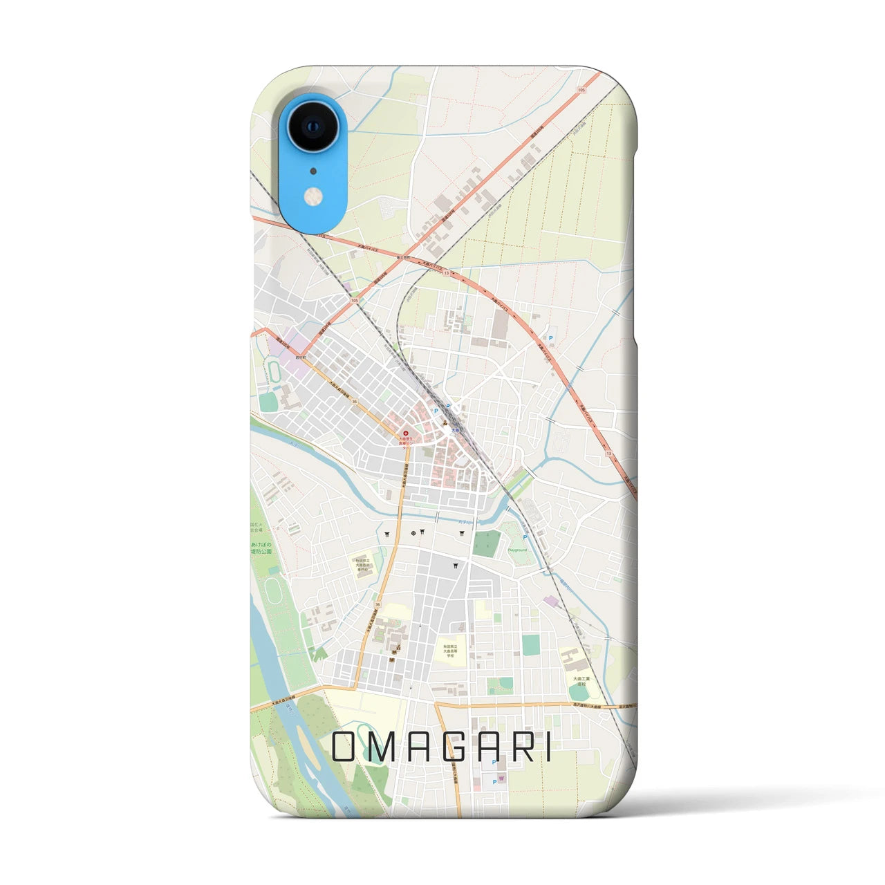 【大曲(秋田県)】地図柄iPhoneケース(バックカバータイプ)