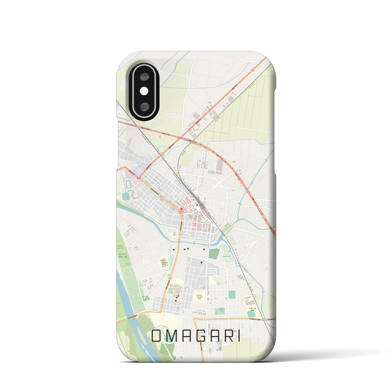 【大曲(秋田県)】地図柄iPhoneケース(バックカバータイプ)