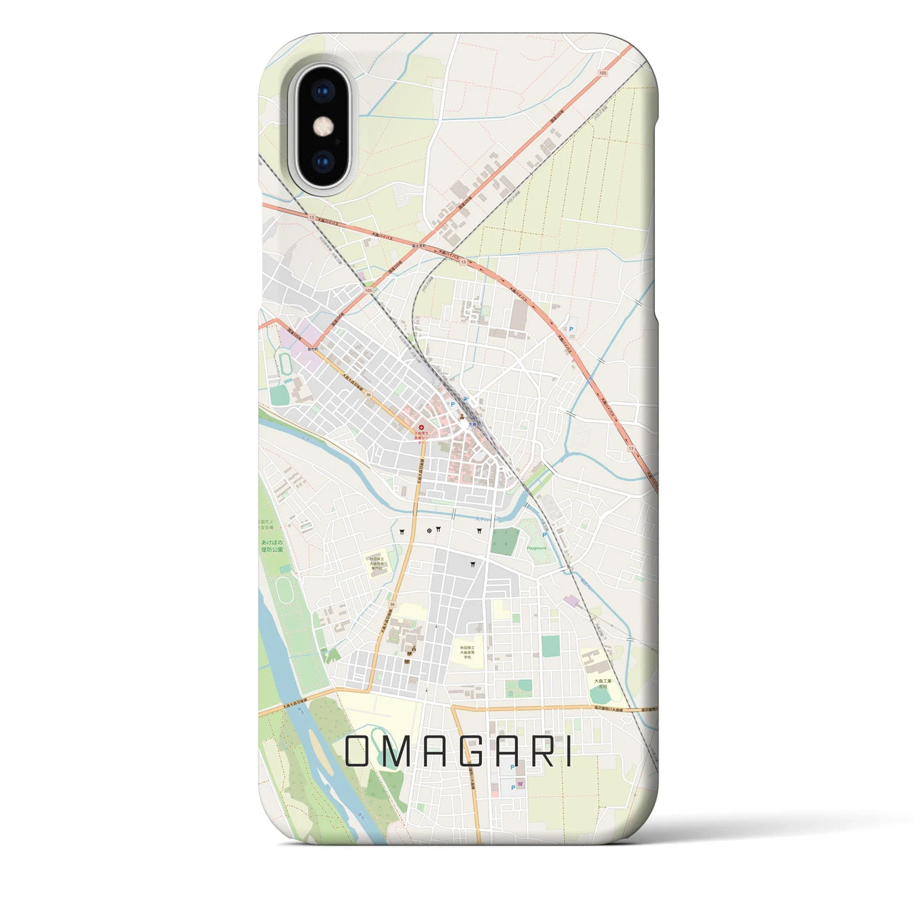 【大曲(秋田県)】地図柄iPhoneケース(バックカバータイプ)