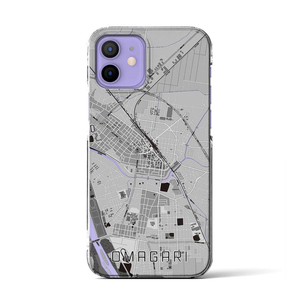 【大曲(秋田県)】地図柄iPhoneケース(クリアタイプ)