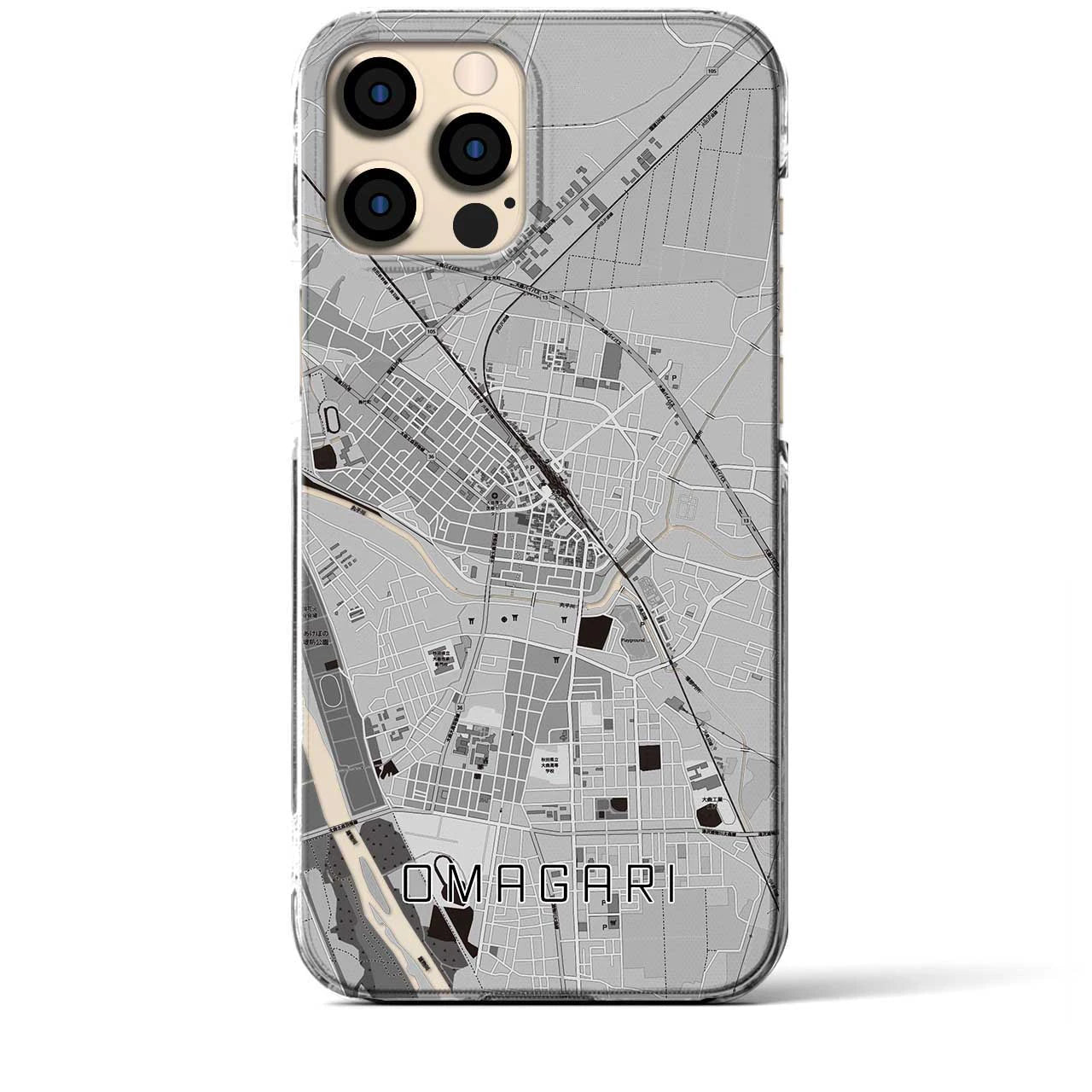 【大曲(秋田県)】地図柄iPhoneケース(クリアタイプ)