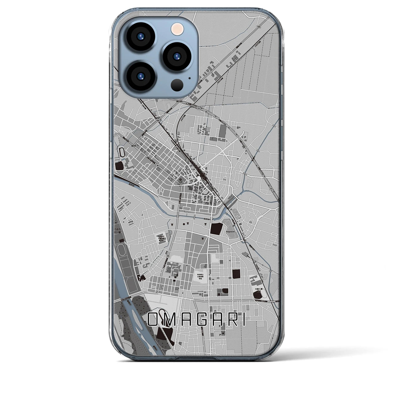 【大曲(秋田県)】地図柄iPhoneケース(クリアタイプ)