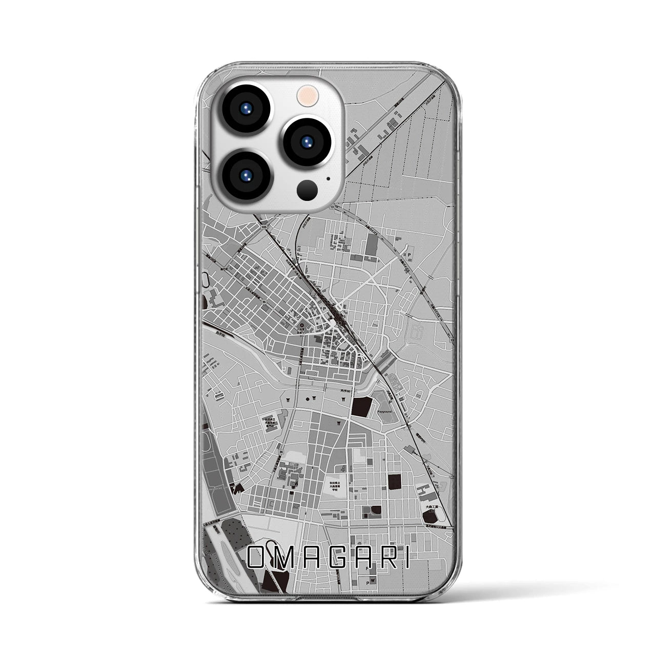 【大曲(秋田県)】地図柄iPhoneケース(クリアタイプ)