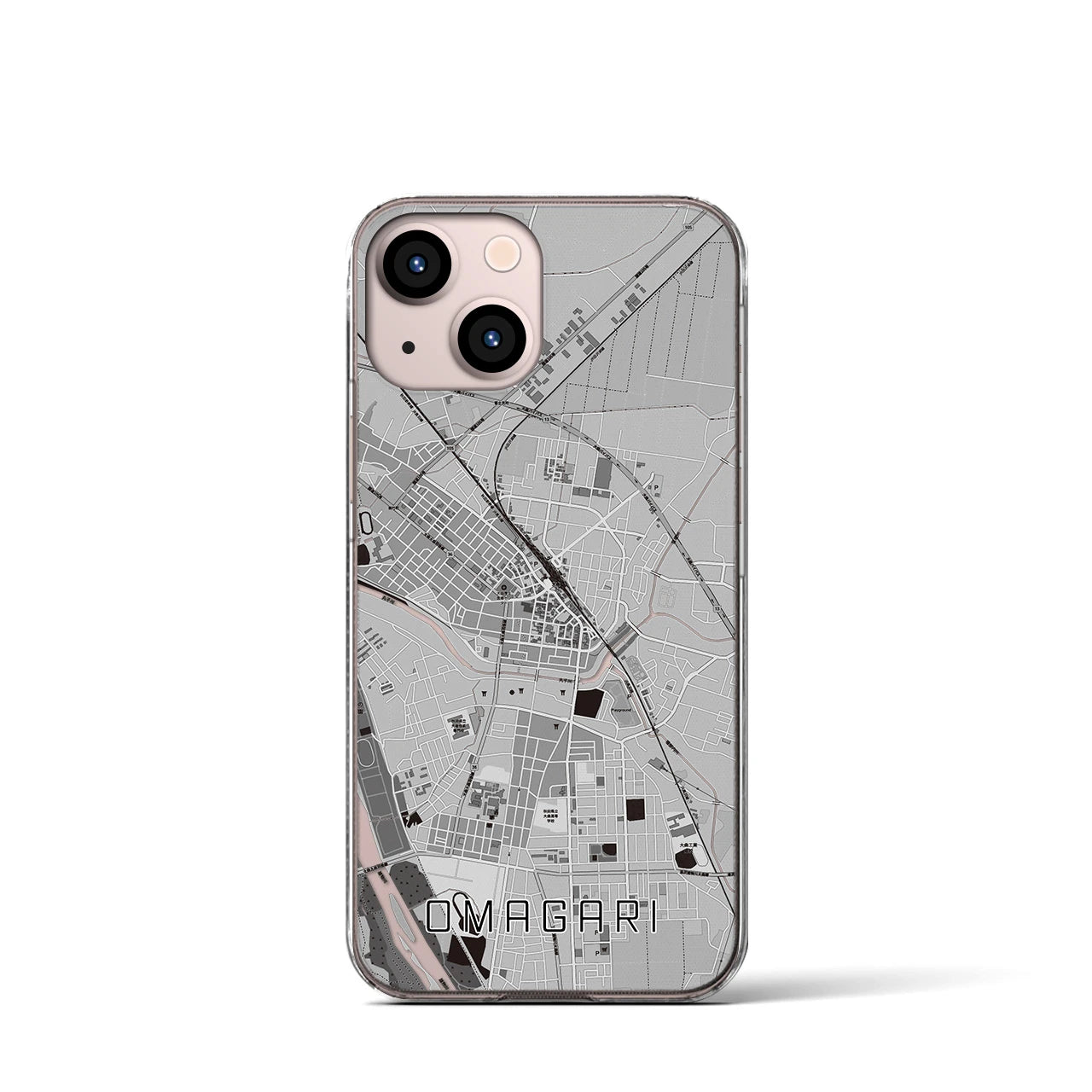 【大曲(秋田県)】地図柄iPhoneケース(クリアタイプ)