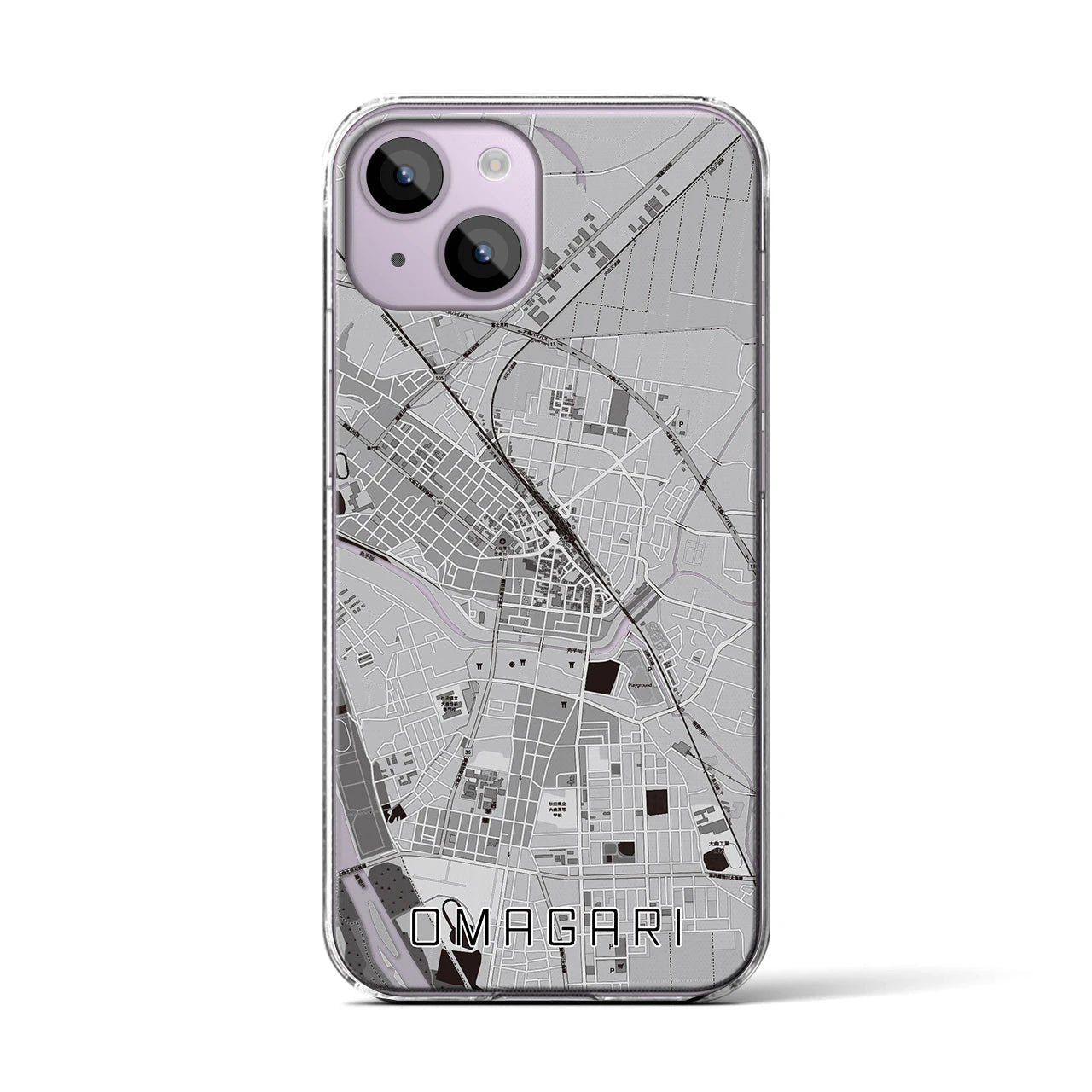 【大曲(秋田県)】地図柄iPhoneケース(クリアタイプ)