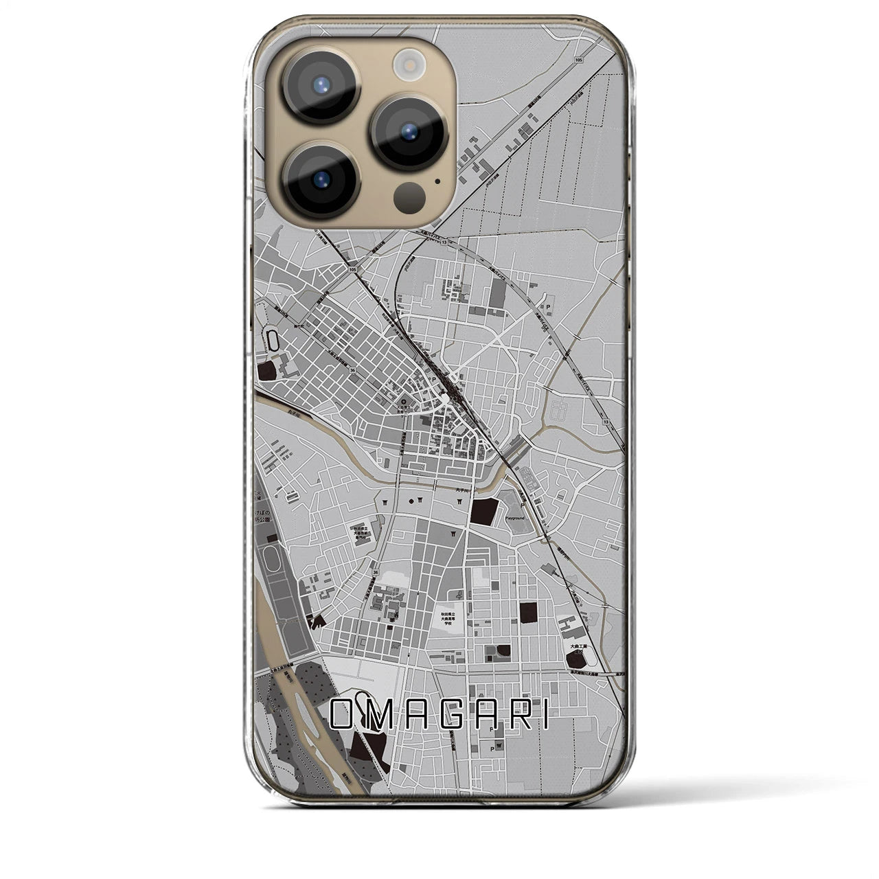 【大曲(秋田県)】地図柄iPhoneケース(クリアタイプ)