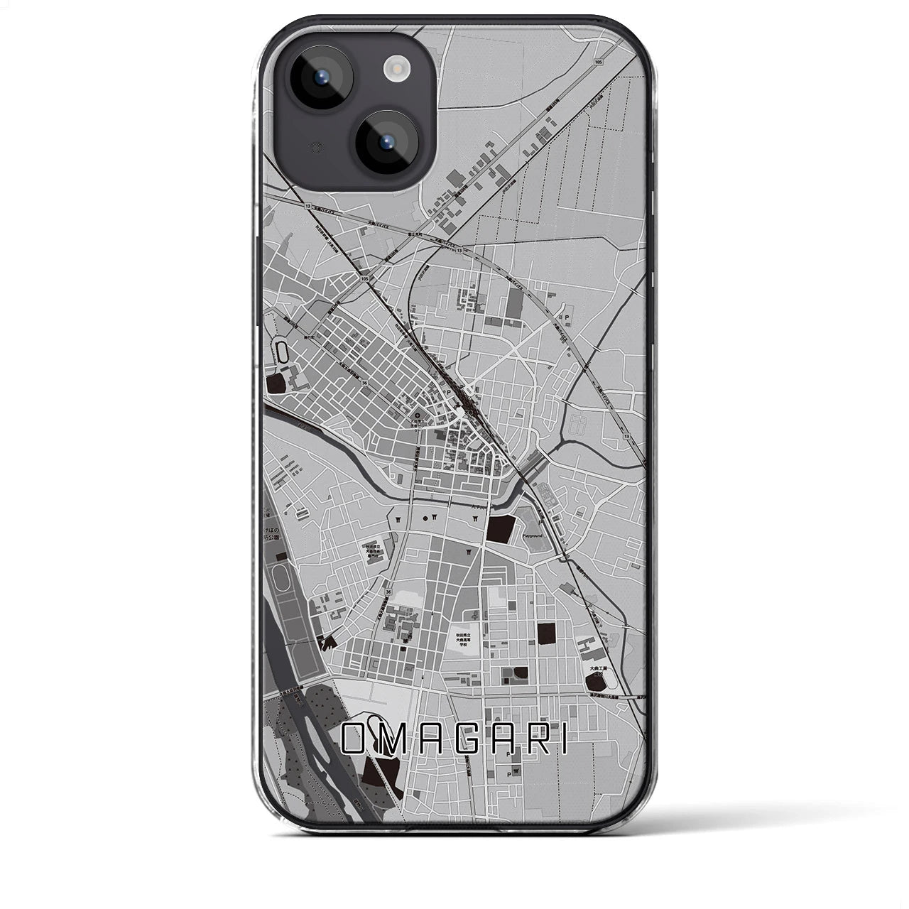 【大曲(秋田県)】地図柄iPhoneケース(クリアタイプ)