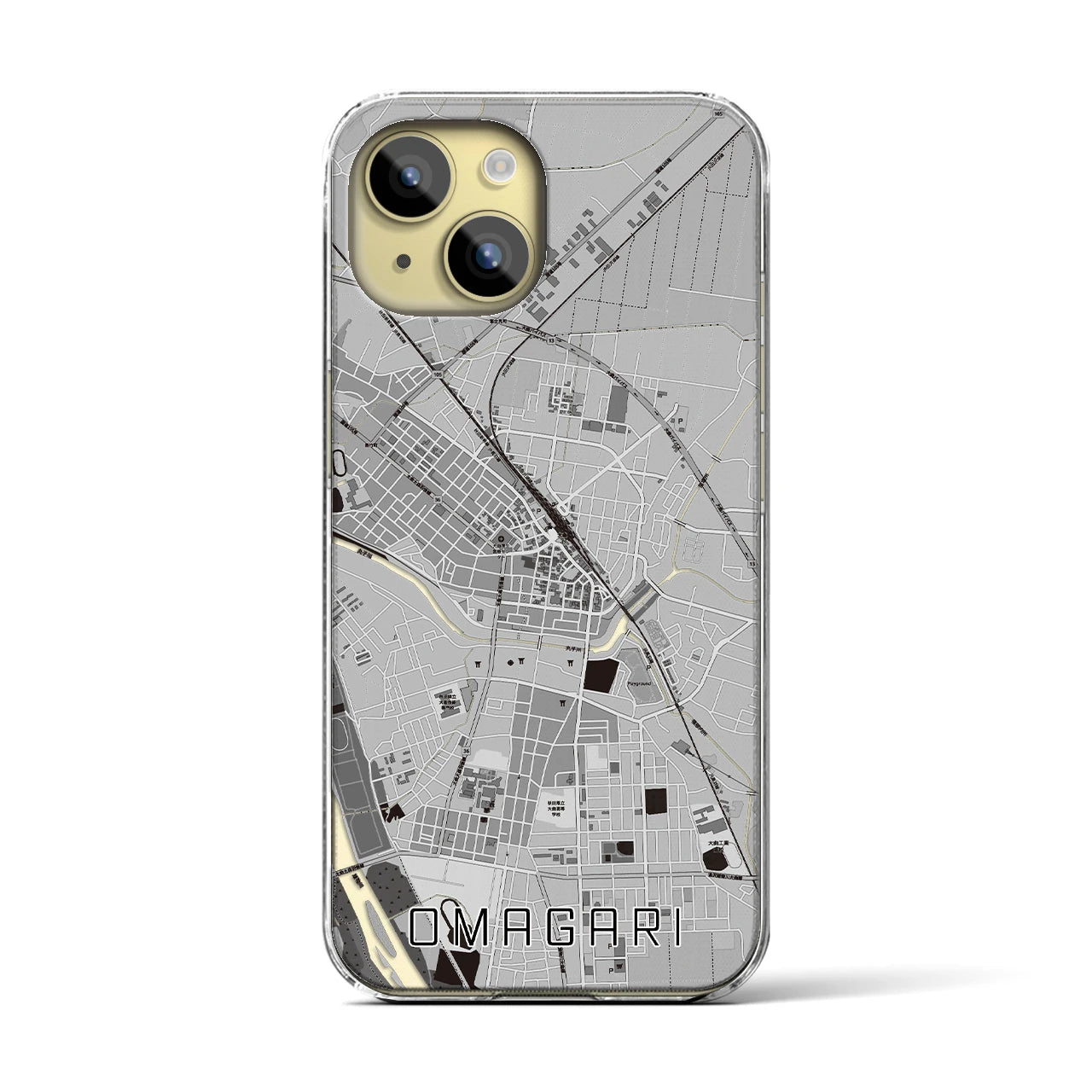 【大曲(秋田県)】地図柄iPhoneケース(クリアタイプ)