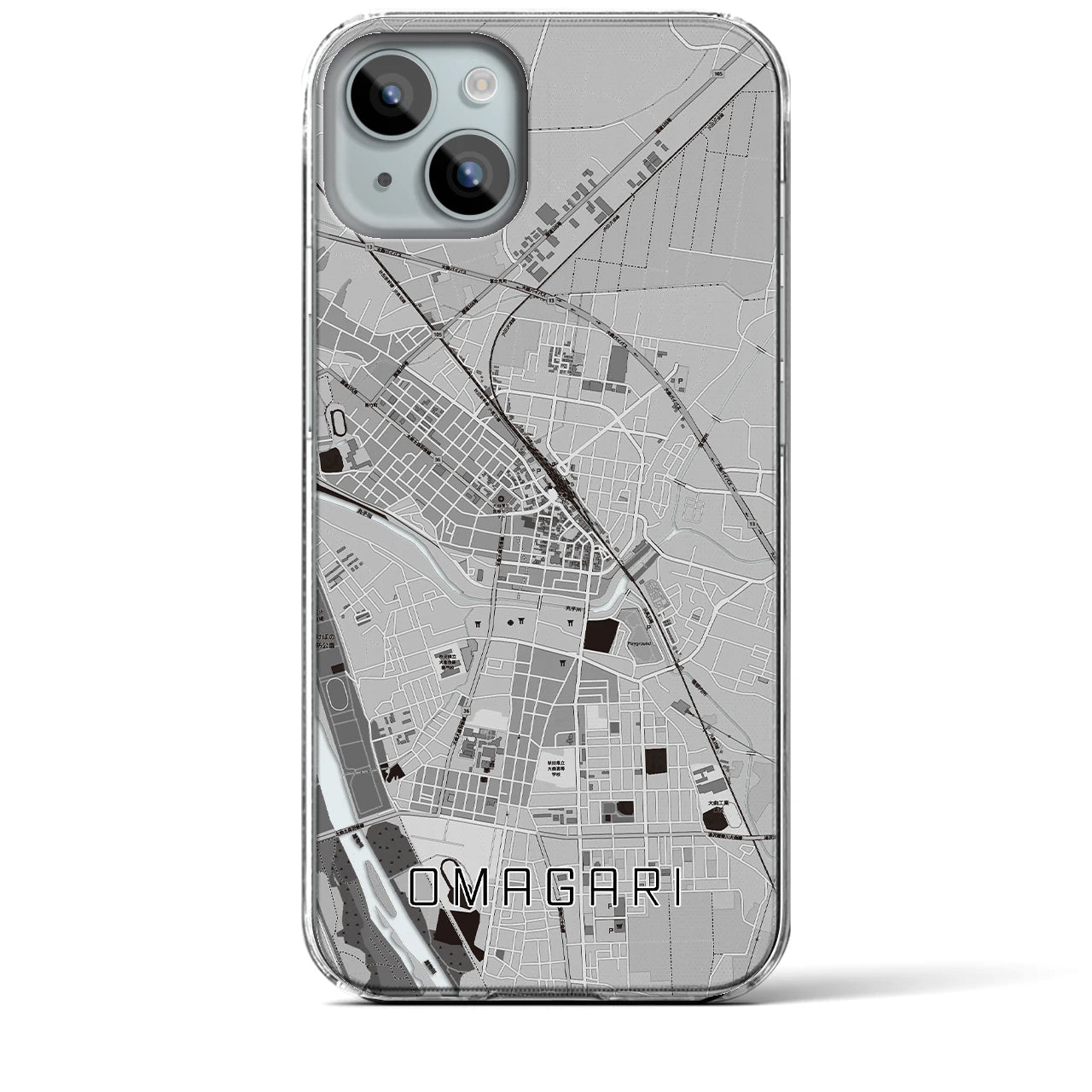 【大曲(秋田県)】地図柄iPhoneケース(クリアタイプ)