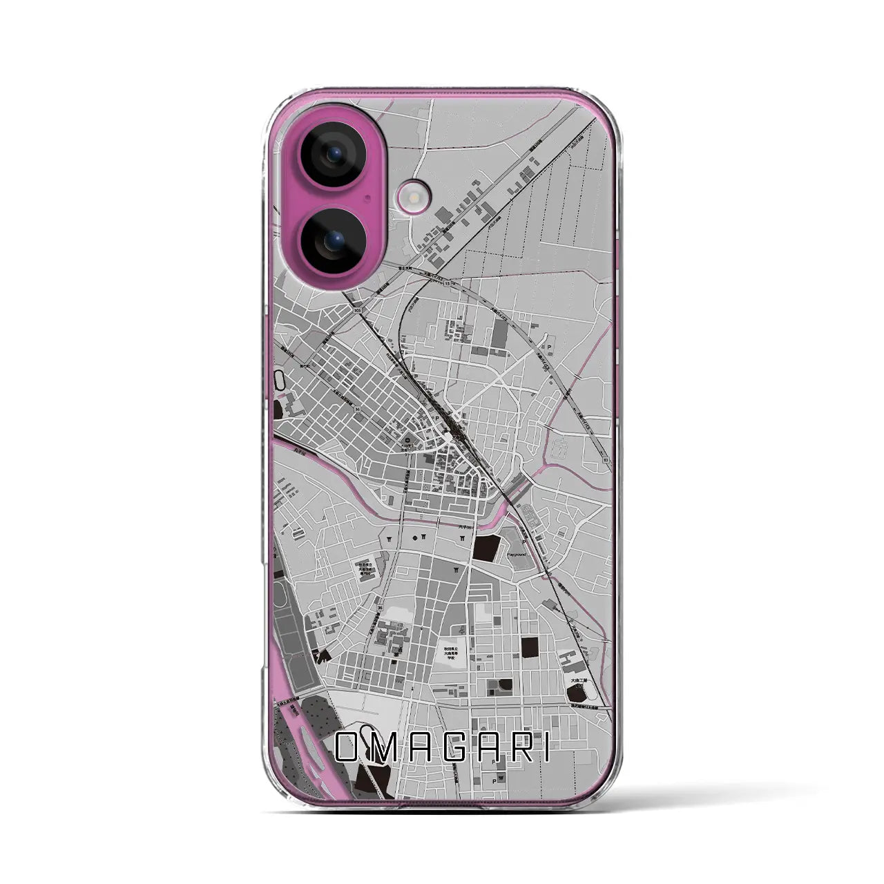 【大曲(秋田県)】地図柄iPhoneケース(クリアタイプ)