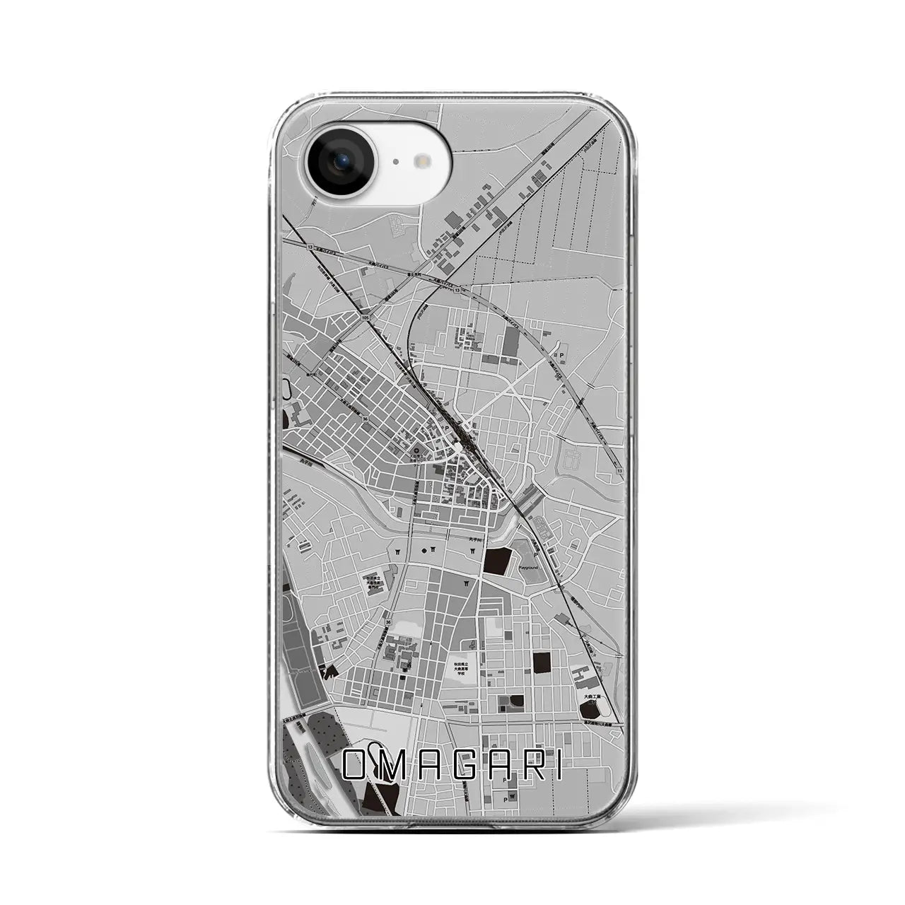 【大曲(秋田県)】地図柄iPhoneケース(クリアタイプ)