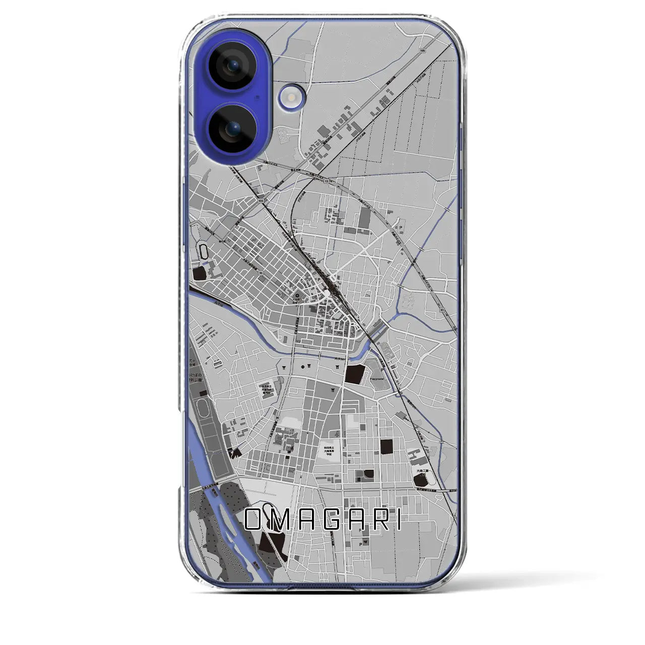 【大曲(秋田県)】地図柄iPhoneケース(クリアタイプ)