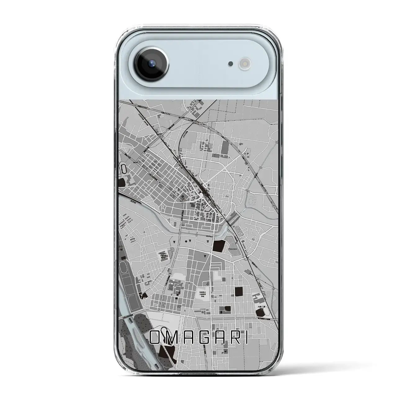 【大曲(秋田県)】地図柄iPhoneケース(クリアタイプ)