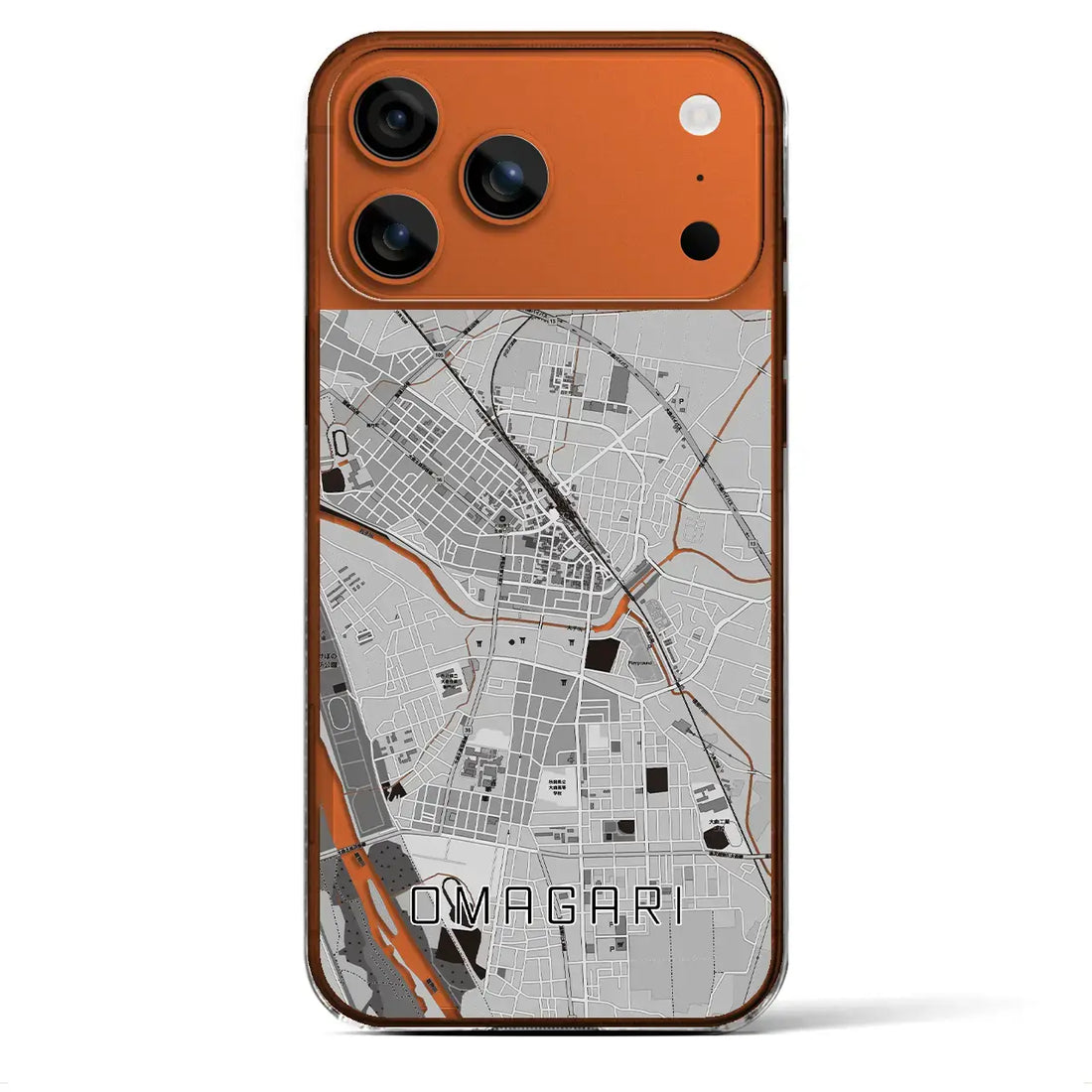 【大曲(秋田県)】地図柄iPhoneケース(クリアタイプ)