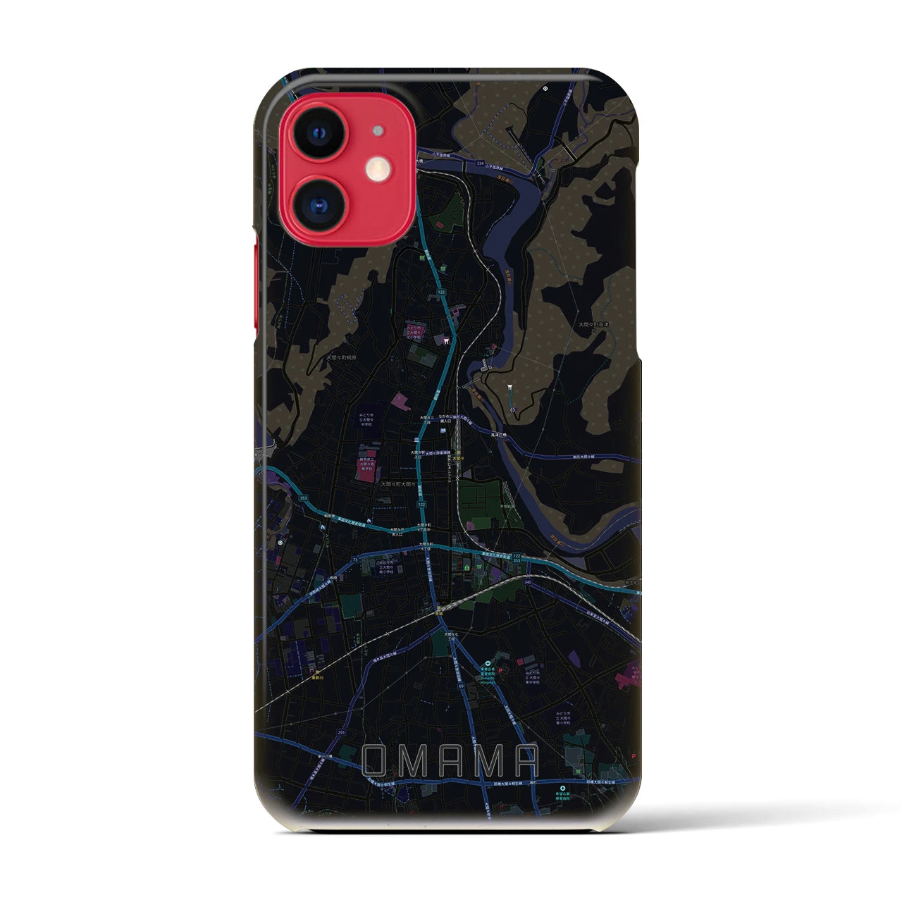 【大間々(群馬県)】地図柄iPhoneケース(バックカバータイプ)