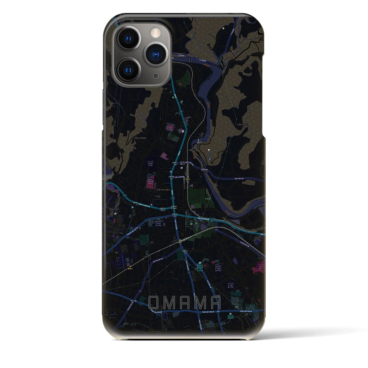 【大間々(群馬県)】地図柄iPhoneケース(バックカバータイプ)