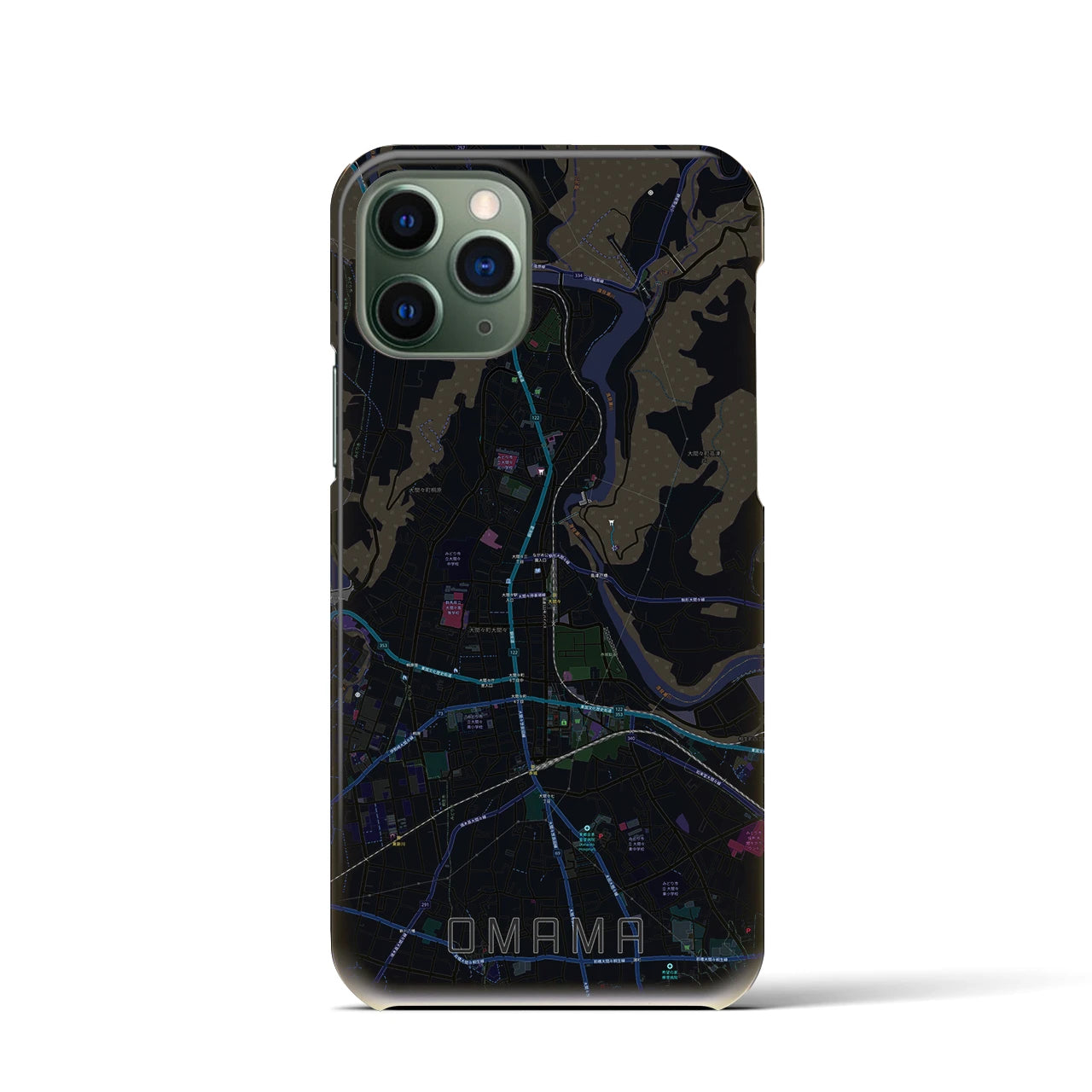 【大間々(群馬県)】地図柄iPhoneケース(バックカバータイプ)