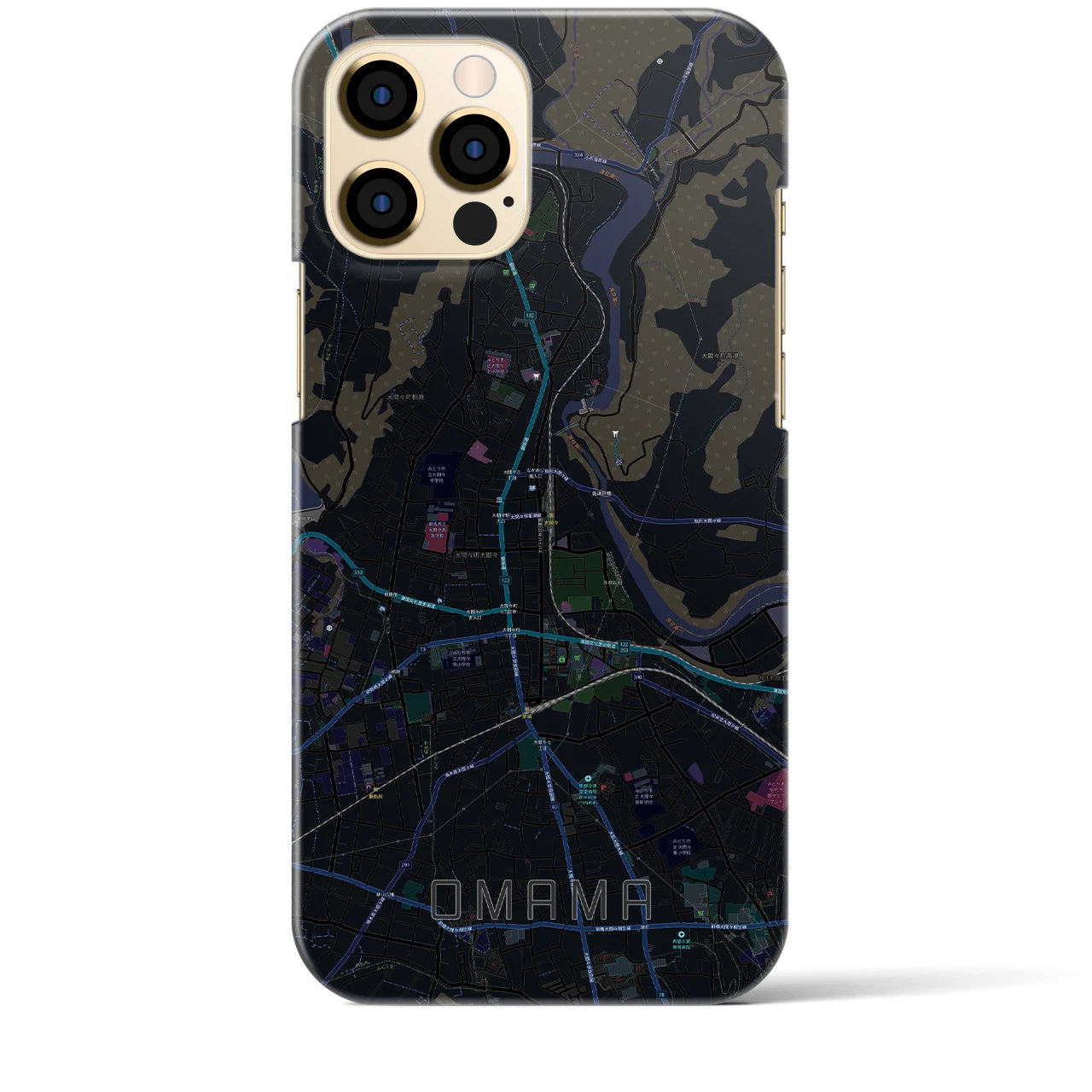 【大間々(群馬県)】地図柄iPhoneケース(バックカバータイプ)