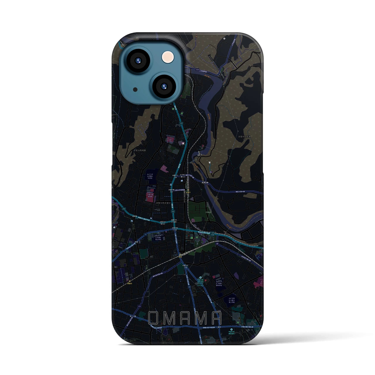 【大間々(群馬県)】地図柄iPhoneケース(バックカバータイプ)