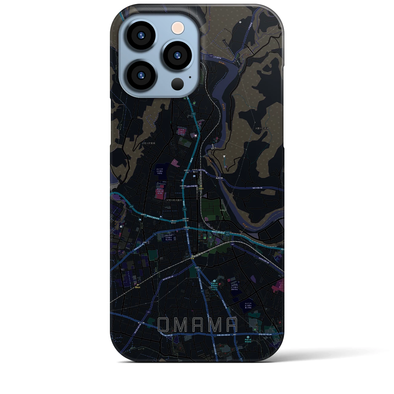【大間々(群馬県)】地図柄iPhoneケース(バックカバータイプ)