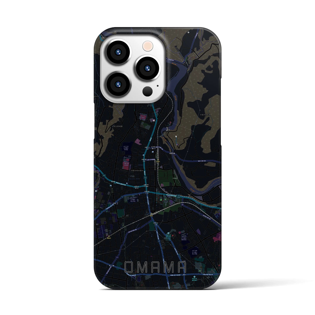 【大間々(群馬県)】地図柄iPhoneケース(バックカバータイプ)