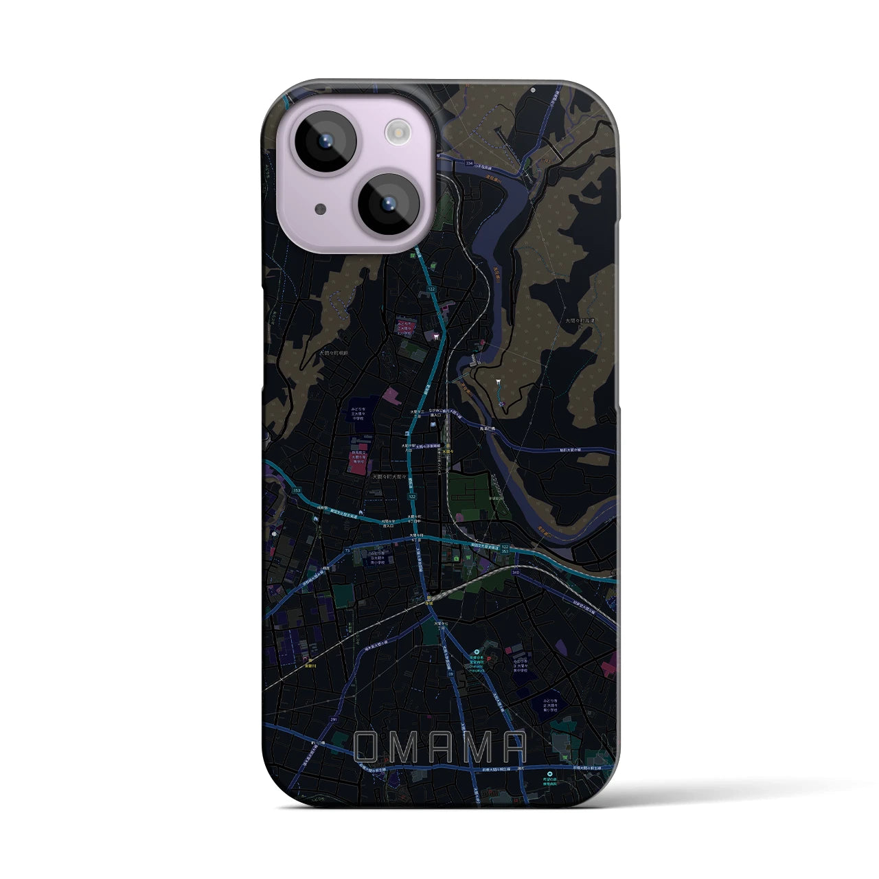 【大間々(群馬県)】地図柄iPhoneケース(バックカバータイプ)