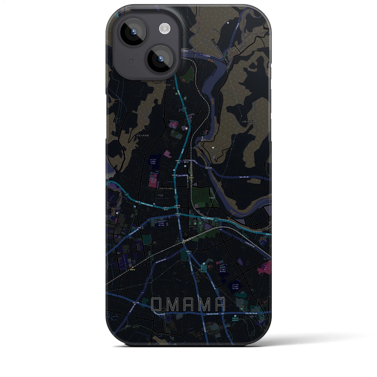 【大間々(群馬県)】地図柄iPhoneケース(バックカバータイプ)