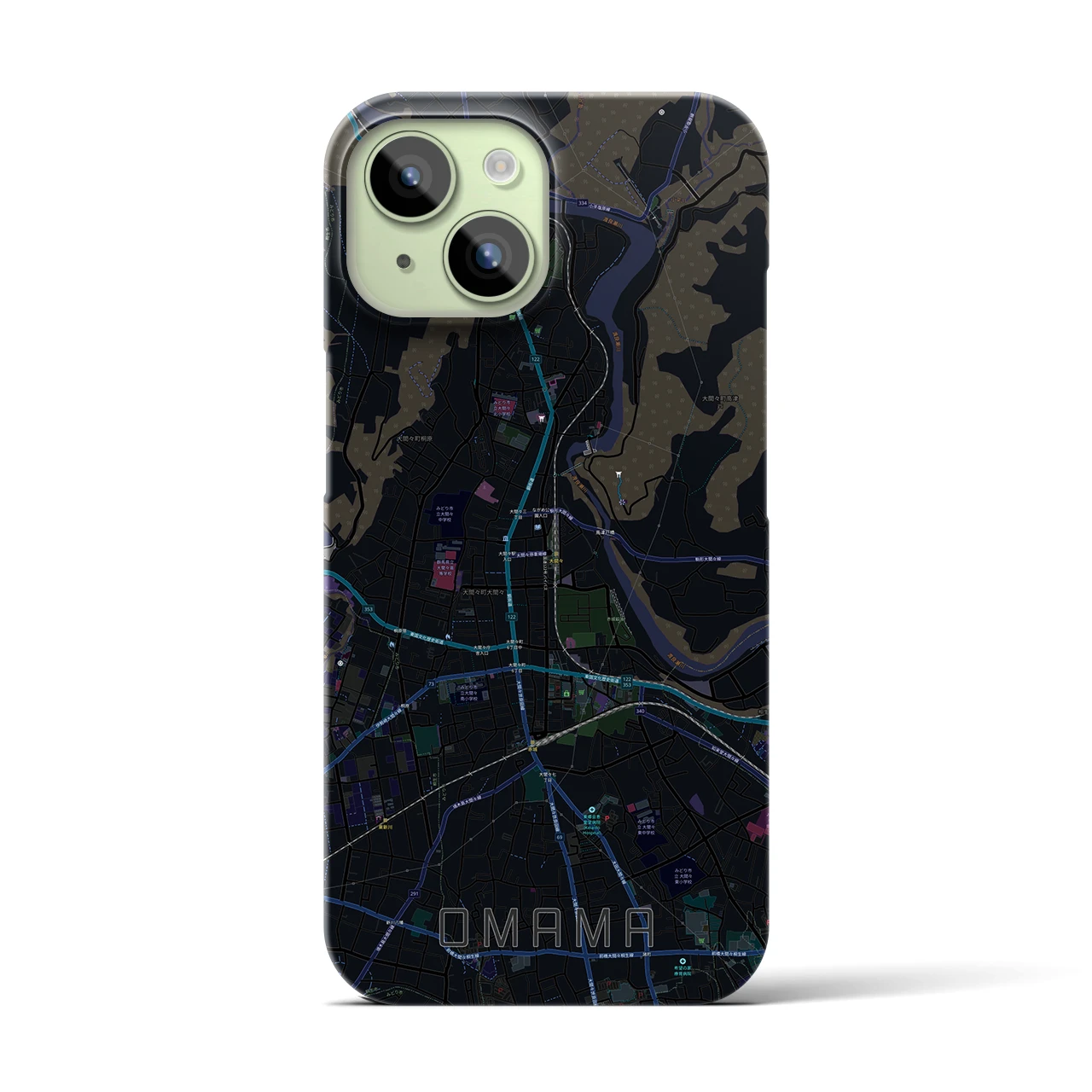【大間々(群馬県)】地図柄iPhoneケース(バックカバータイプ)