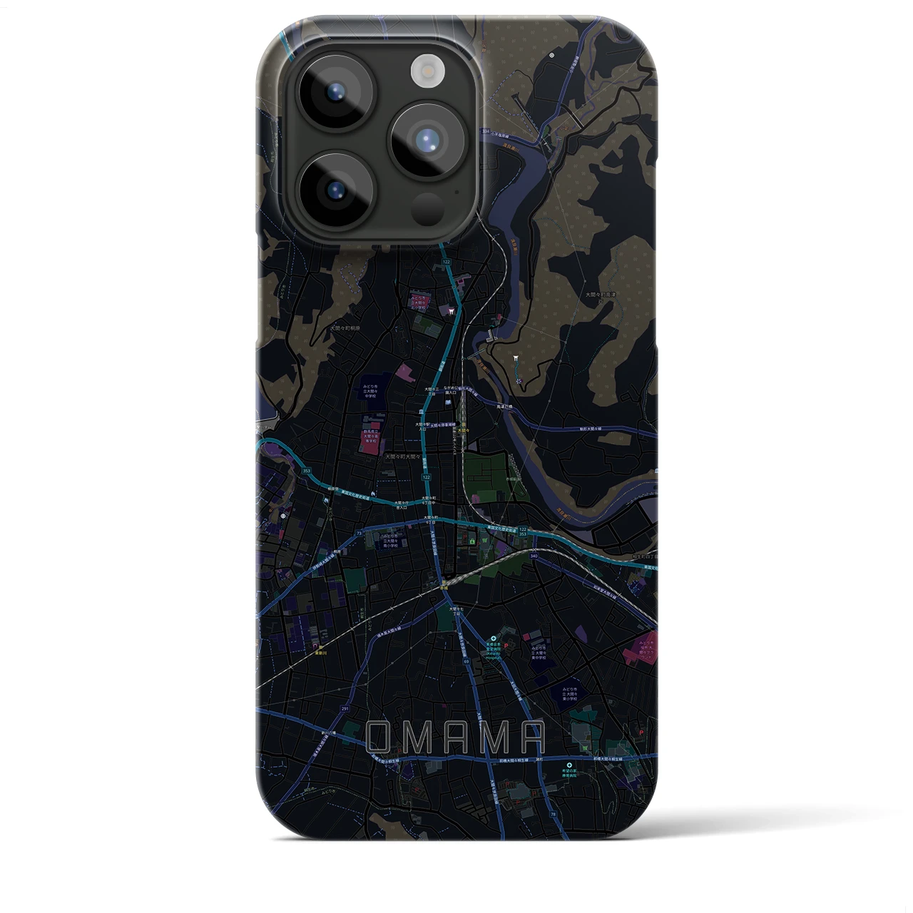 【大間々(群馬県)】地図柄iPhoneケース(バックカバータイプ)