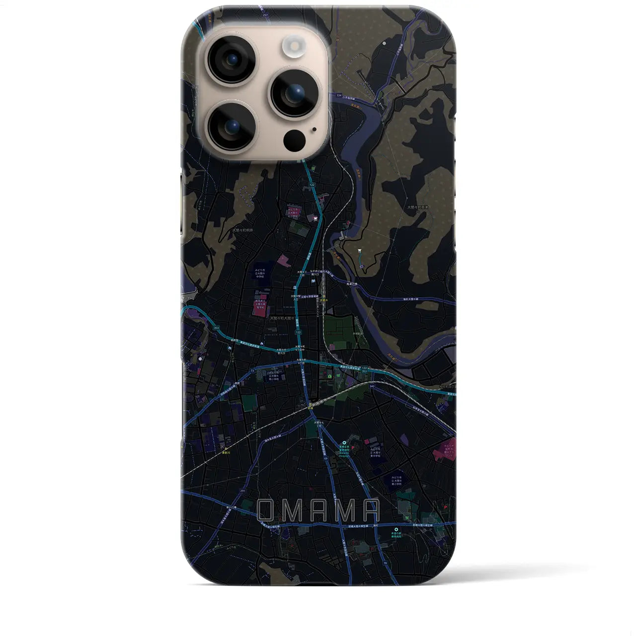 【大間々(群馬県)】地図柄iPhoneケース(バックカバータイプ)