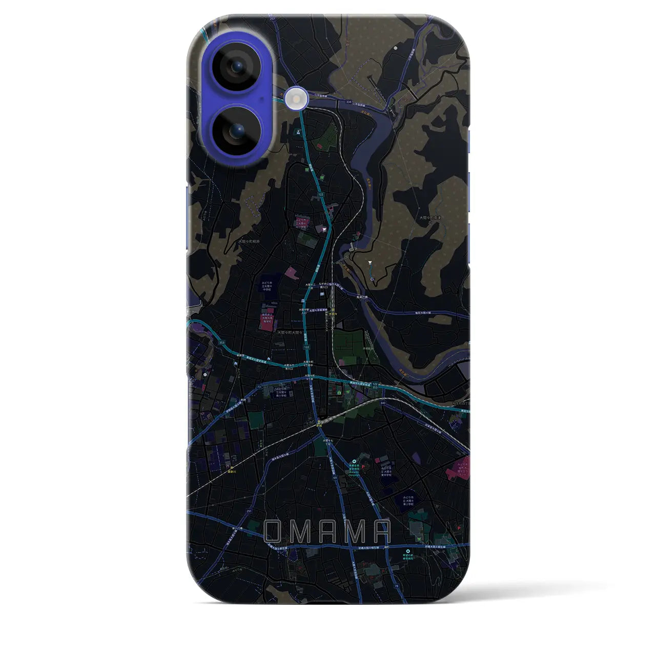 【大間々(群馬県)】地図柄iPhoneケース(バックカバータイプ)