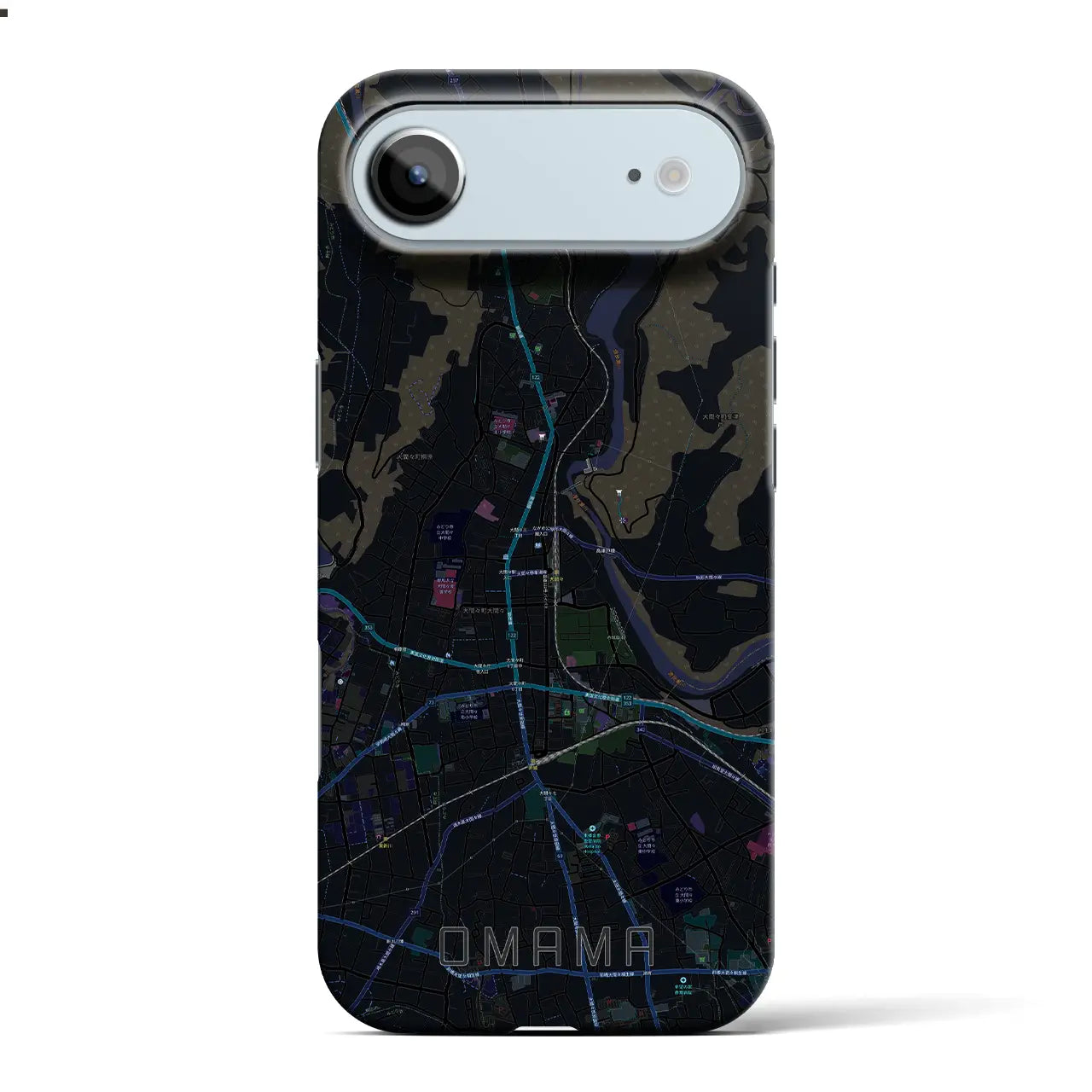 【大間々(群馬県)】地図柄iPhoneケース(バックカバータイプ)