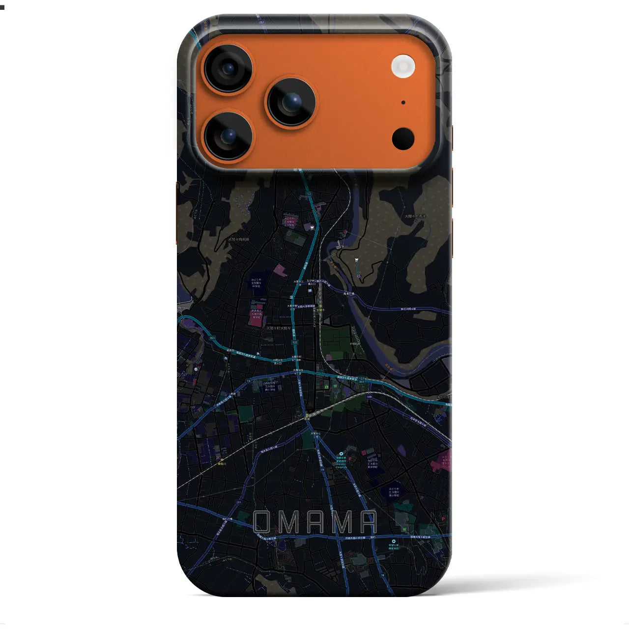 【大間々(群馬県)】地図柄iPhoneケース(バックカバータイプ)