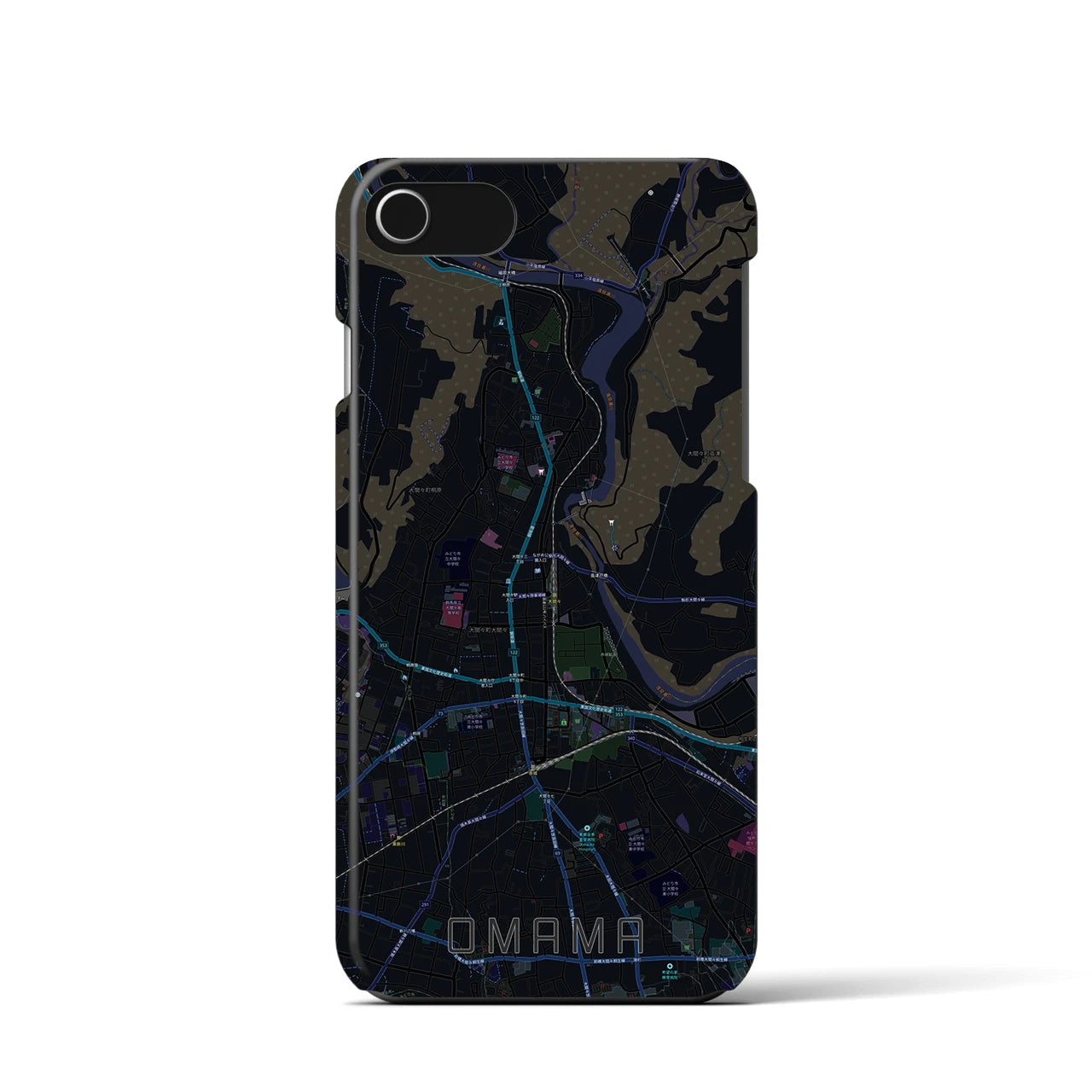 【大間々(群馬県)】地図柄iPhoneケース(バックカバータイプ)
