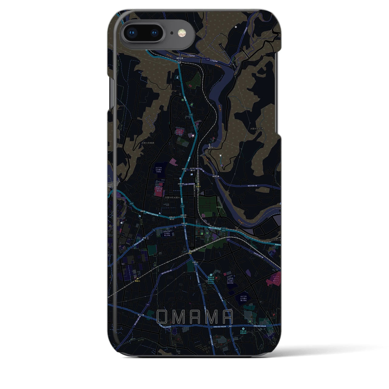 【大間々(群馬県)】地図柄iPhoneケース(バックカバータイプ)
