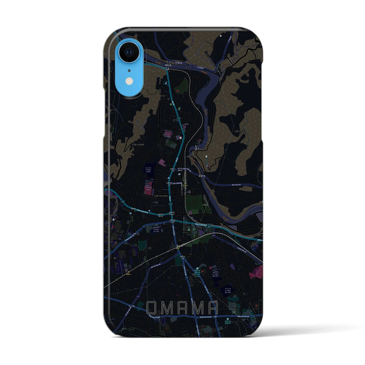 【大間々(群馬県)】地図柄iPhoneケース(バックカバータイプ)