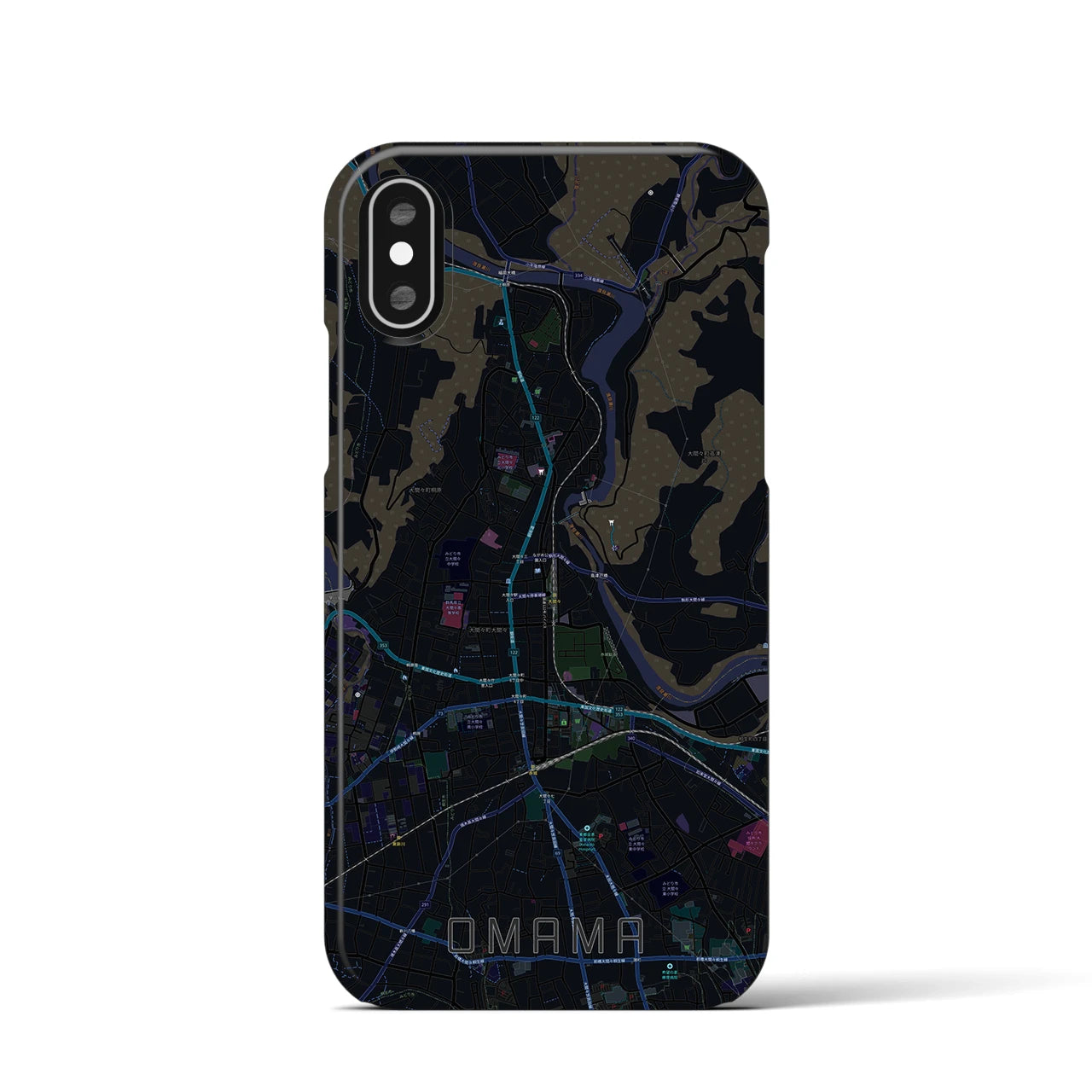 【大間々(群馬県)】地図柄iPhoneケース(バックカバータイプ)