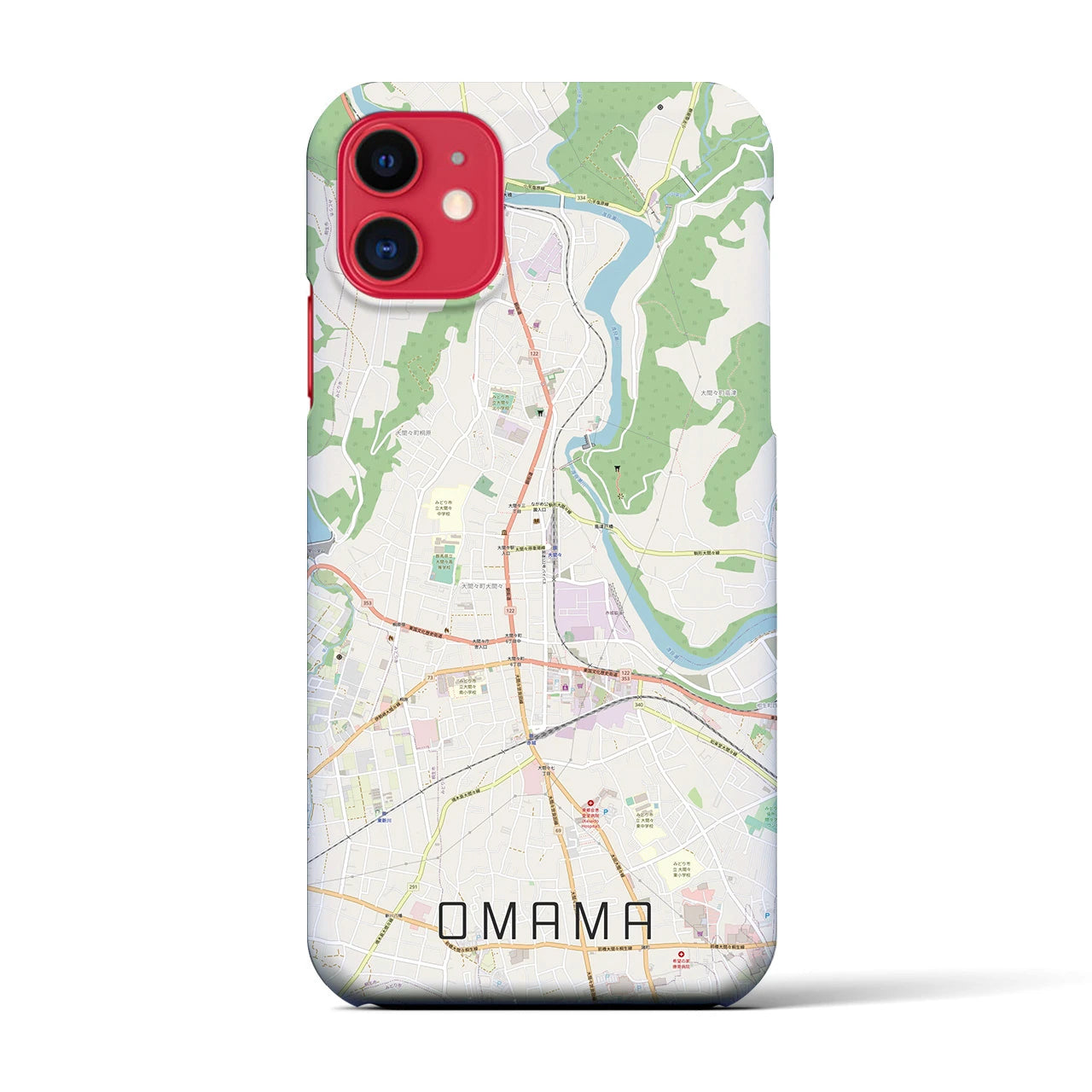 【大間々(群馬県)】地図柄iPhoneケース(バックカバータイプ)