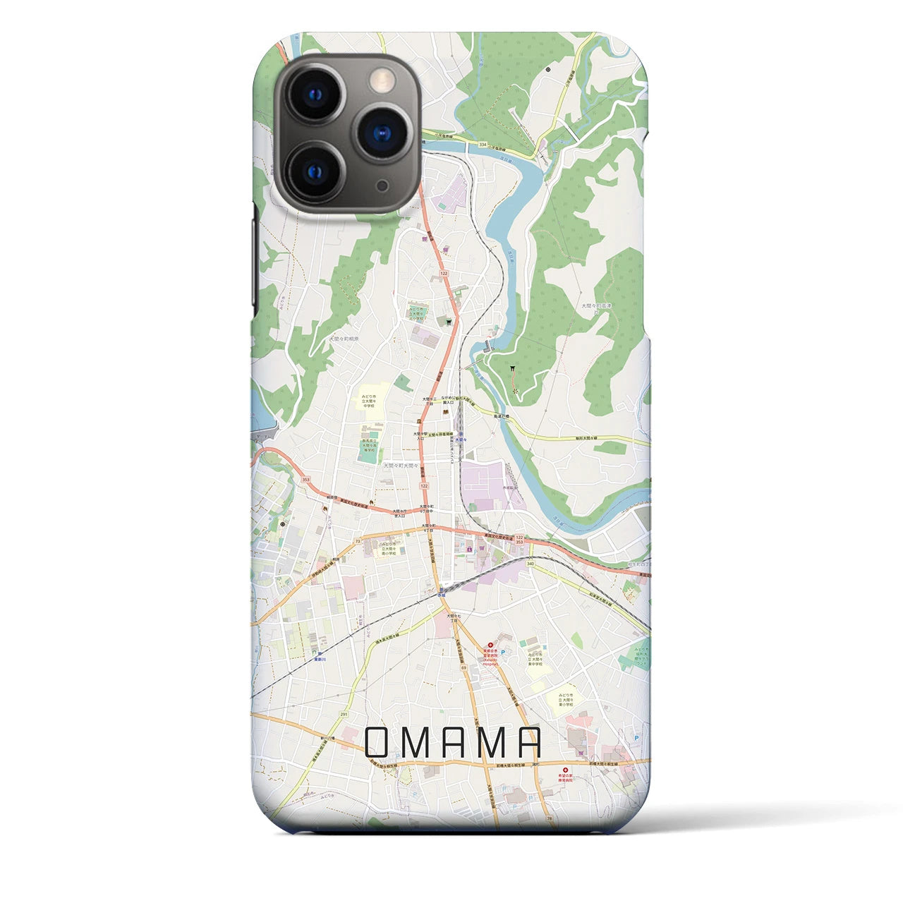 【大間々(群馬県)】地図柄iPhoneケース(バックカバータイプ)