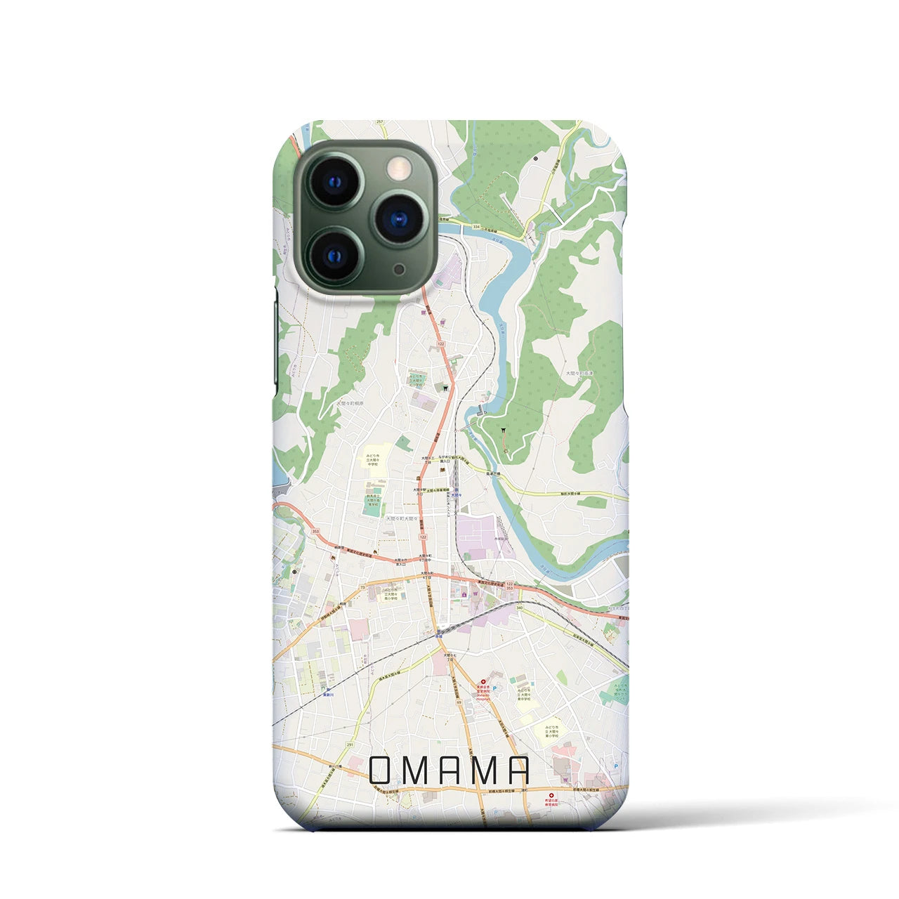 【大間々(群馬県)】地図柄iPhoneケース(バックカバータイプ)