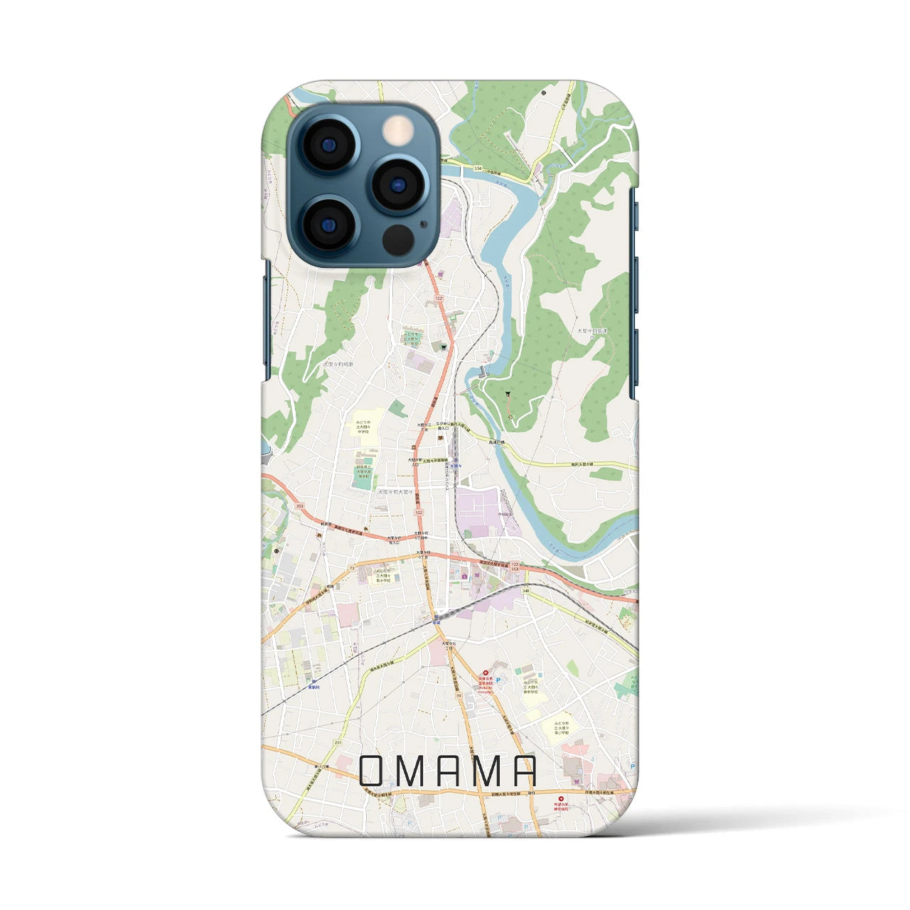 【大間々(群馬県)】地図柄iPhoneケース(バックカバータイプ)